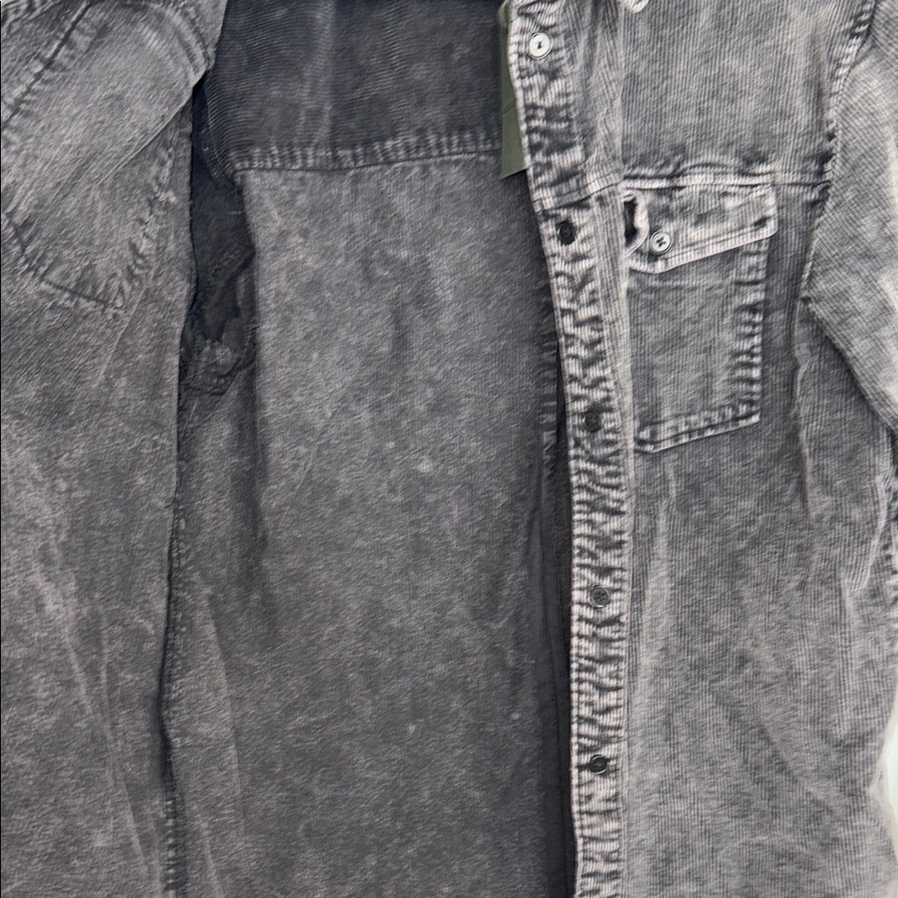 New With Tags ALLSAINTS Women’s Phoebe Cotton Corduroy Shirt In Washed Black - Picture 5 of 10
